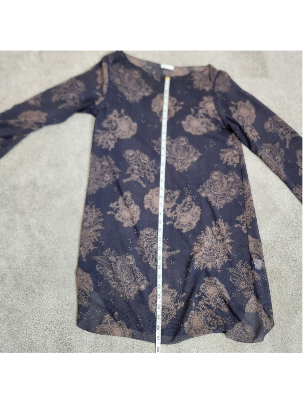 Gentle Fawn Sheer Long Sleeve Dress Size S Baggy Oversized Whimsigoth Dark Fairy - Picture 11 of 15